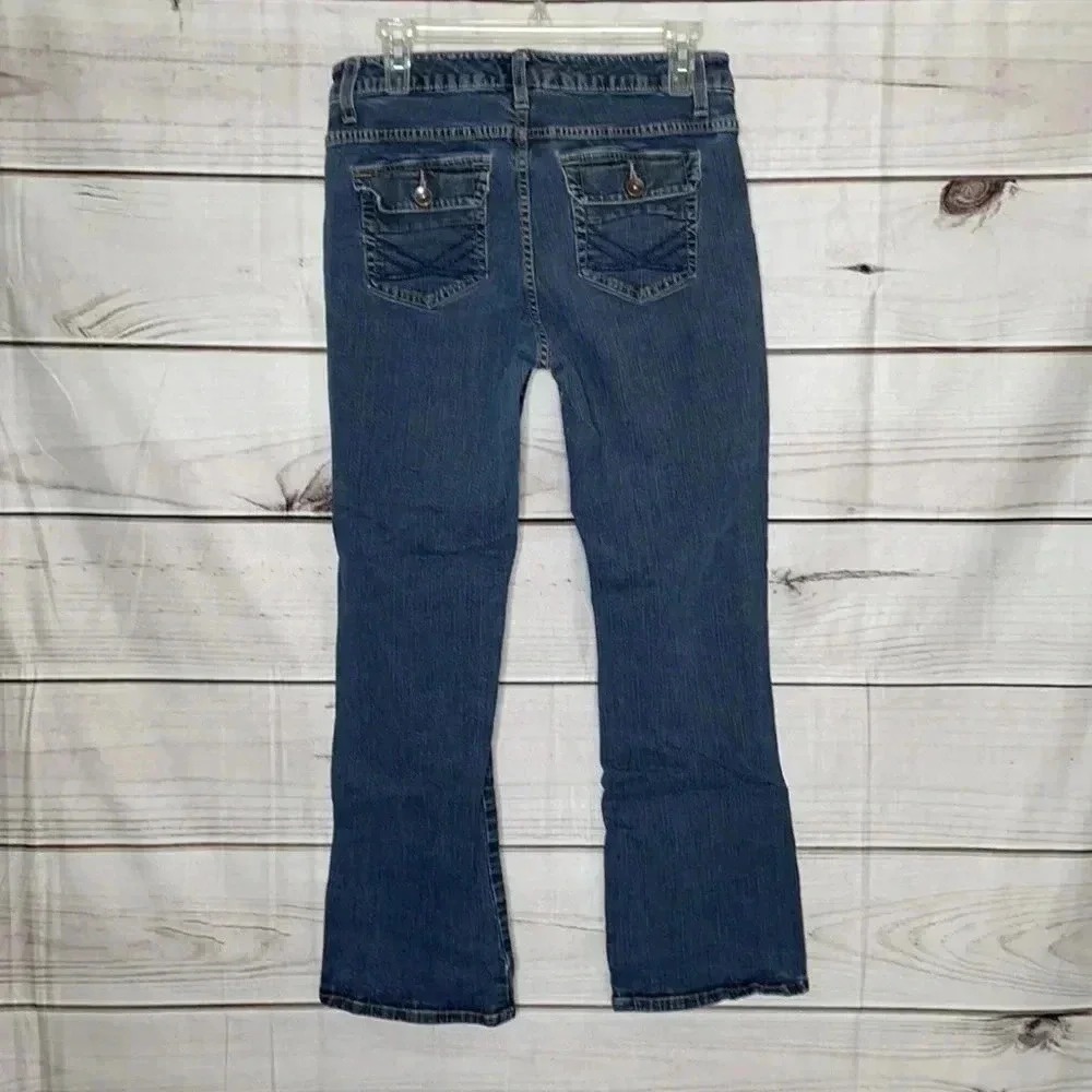 Lee Bootcut Jeans Women 6 Petite Blue Medium Wash Low Rise Stretch Denim - Picture 4 of 11